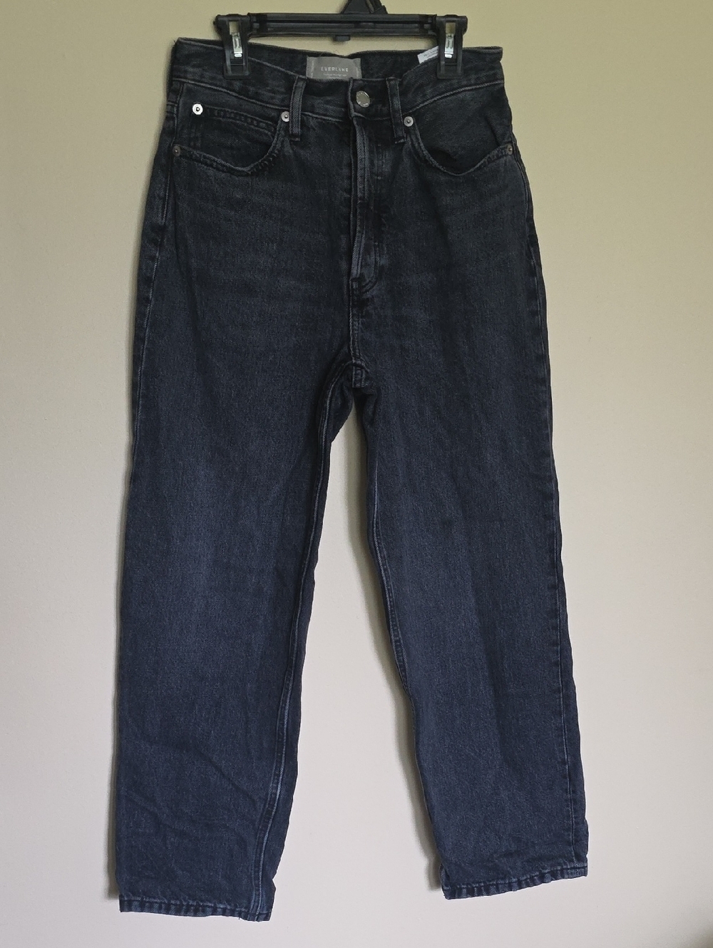 Everlane Relaxed Straight Black High Waisted Jeans